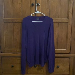 Purple Polo V Neck Sweater